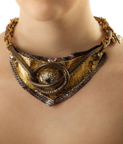 Gold Orgonite Leather Necklace