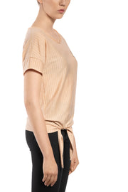 Golden Line Apricot Beige Knotted Tee