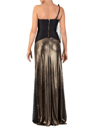 Golden Opera One-Shoulder Maxi Dress