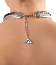 Silver Trio Leather Necklace